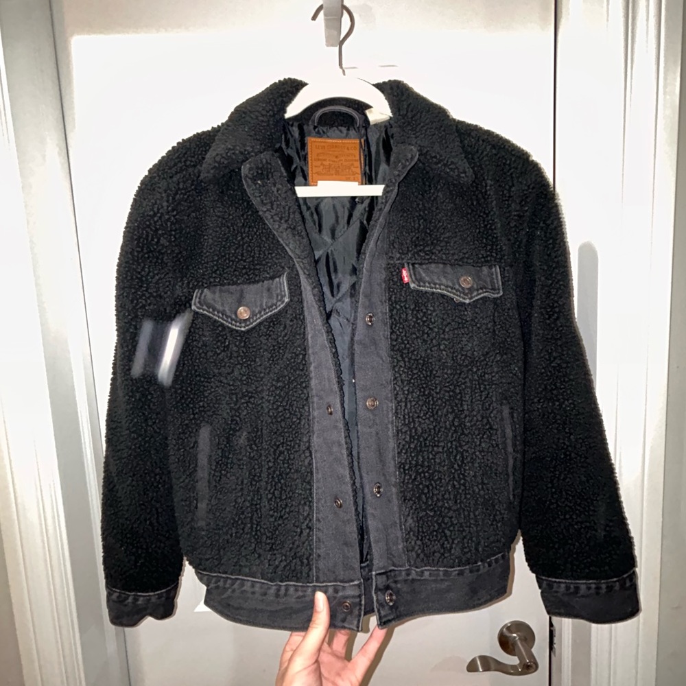 LEVIS BLACK SHERPA JACKET
